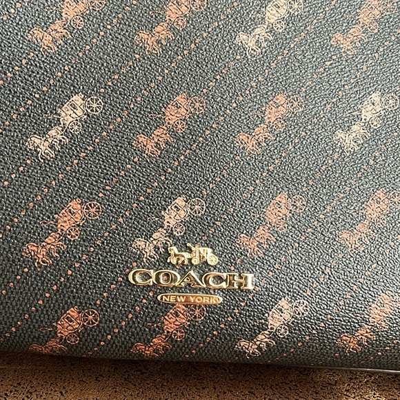 Coach Horse & Carriage Tote with Dot Print (Dimensions in photos) - Picture 5 of 7